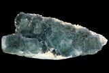 Cubic, Blue-Green Fluorite Crystals on Quartz - China #138712-1